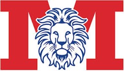 Marysville Schools Logo M with Lion head in the center