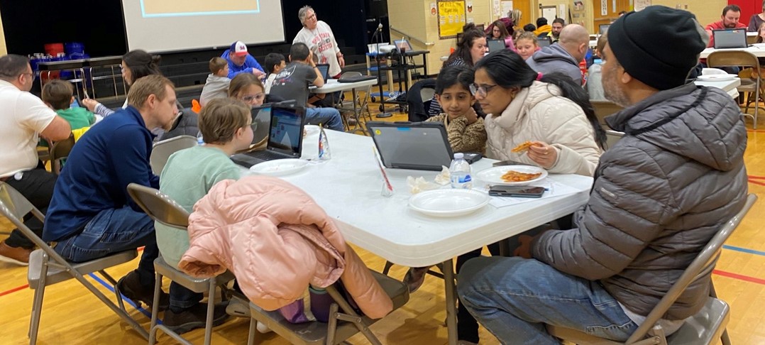 Northwood coding night with students and parents